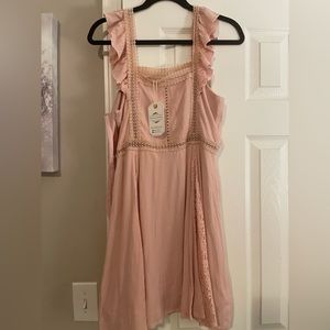 Pink sundress with lace